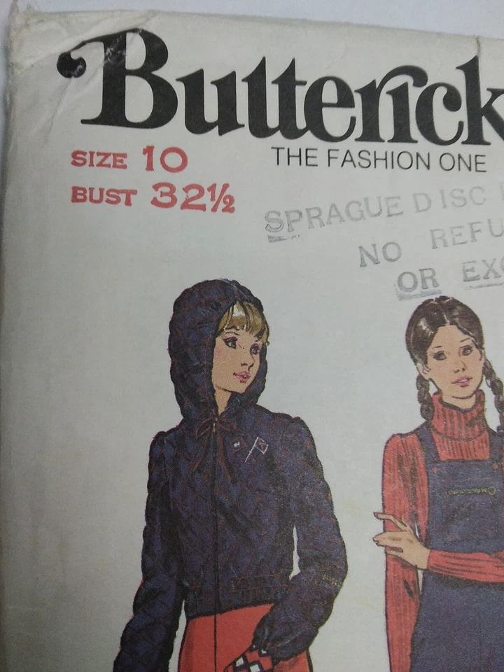 Jumpsuit Jacket Snowsuit Bibs Pants 10 Butterick 6872 Sewing Pattern VTG Winter - Image 3 of 4