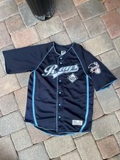 Dynasty MLB Tampa Rays Team Jersey, Size M Dark Blue Button Down