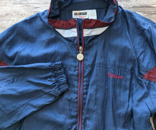 ADVANTAGE Wilson M Nylon poly-cotton lined Windbreaker Jacket L/S Navy blue Men - Picture 3 of 11