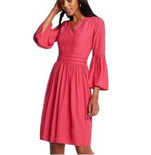 Ann Taylor Ladder Lace Bell Sleeve Coral Pink Boho Dress Sz 6