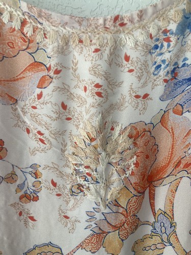 Boho Tank Sleeveless Dress Floral Print Babydoll Anthro Silk Bohemian Small NWT - Picture 3 of 6