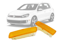 Amber Lens Front Bumper Side Marker Light For 09-14 Vw Mk6 Golf-jetta Sportwagen