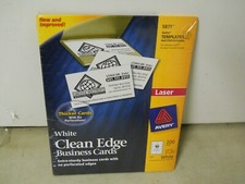 Avery White Clean Edge Business Cards 200 Ct #5871 DIY 2" x 3.5" NEW