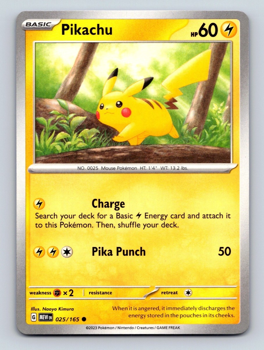 Pikachu HP 60 Pika Punch Attack Lightning Yellow Pokémon | eBay