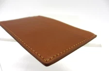 Business Credit Card Case Holder Slim Design Leather Graphic Image TAN