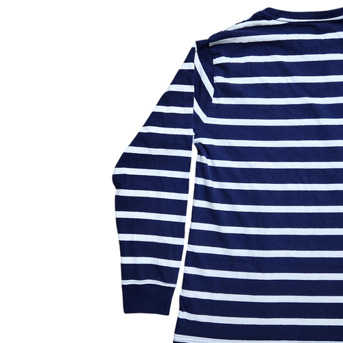 Polo Ralph Lauren T-Shirt XL (18 - 20) Blue Youth Striped Crew Neck Long Sleeve - Picture 13 of 19