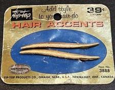 Vintage NEW IN ORIGINAL PACKAGING TIP TOP Hair Accents Textured Gold