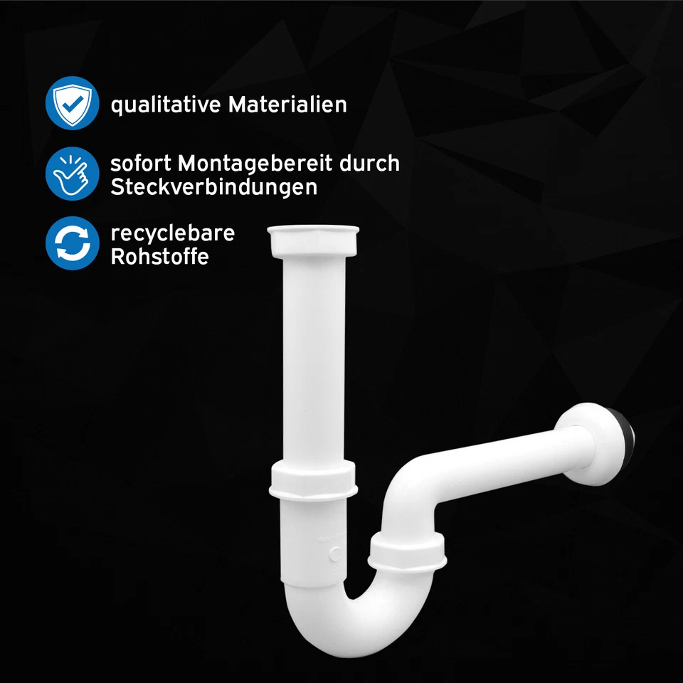 kör4u Kunststoff Siphon 1 1/4" x 32mm + Gumminippel 32/50mm - Bild 4 von 4