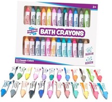 Smooth Bath Crayons Bath Toy  Nontoxic, Washable Bath Crayons for 24 Pack