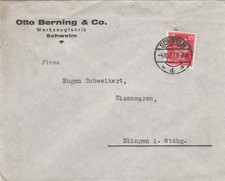 SCHWELM, Briefumschlag 1927, Otto Berning & Co. Werkzeug-Fabrik