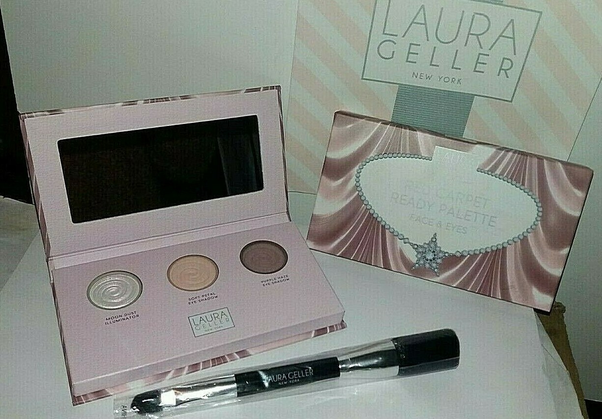 100% LAURA GELLER Red Carpet Ready Palette Eyeshadow & Highlighter + Brush