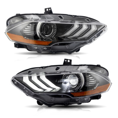 VLAND Projector Headlight LED Fits Ford Mustang 2018-2022 DRL Front Lamps 1Pair