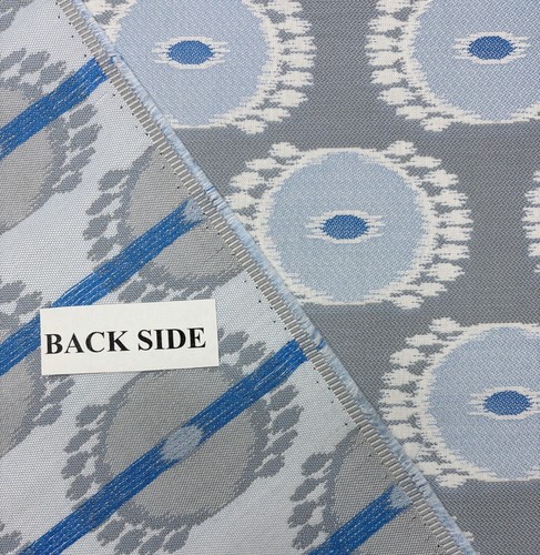 SUNBRELLA IKAT EYES BLUE GRAY OUTDOOR INDOOR JACQUARD FABRIC 8 YARDS 54"W - Picture 5 of 7