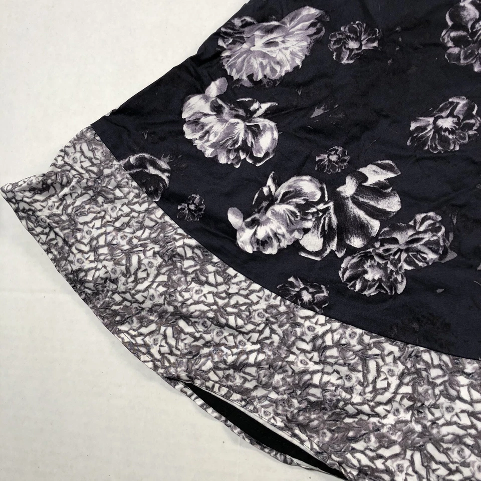 FALDA PRABAL GURUNG Target Algodón Gris Floral Baile Completo Columpio 4 A3230 Foto 2 de 4