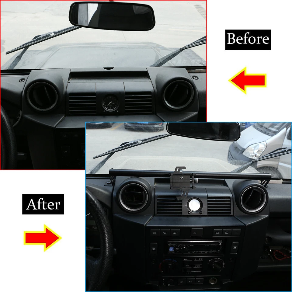 Soporte de aluminio para teléfono móvil Land Rover Defender 90 110 130 2004-18 Foto 2 de 4