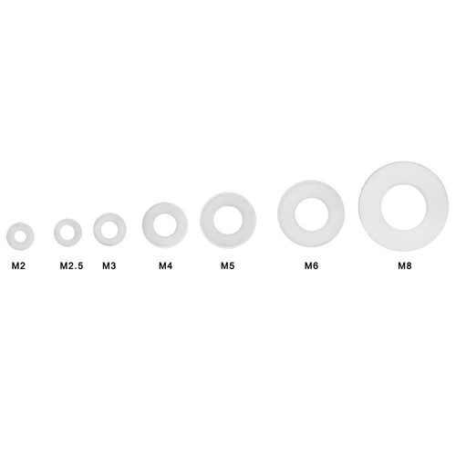 350 teilig Nylon Unterlegscheiben Kunststoffscheibe Flachdichtung Ringsatz M2-M8 - Bild 3 von 8