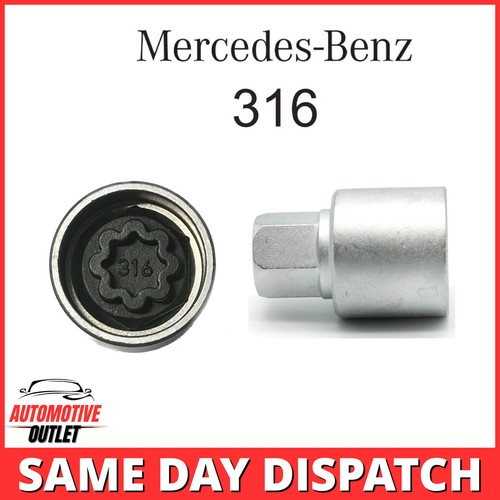MASTER SECURITY WHEEL LOCKING BOLT KEY 316, 17mm SOCKET FOR MERCEDES A C E CLASS