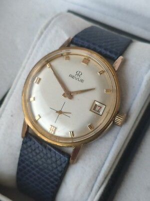 Revue Calatrava Vintage Herrenuhr Handaufzug vergoldet kleine Sekunde
