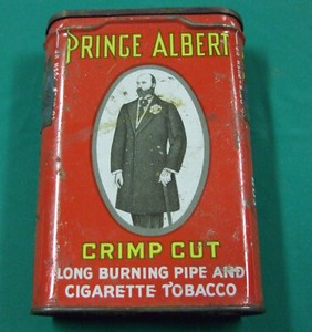 VINTAGE EMPTY PRINCE ALBERT TOBACCO CAN TIN Crimp Cut Pipe and Cigarette