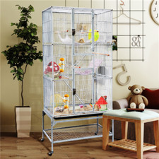 Large Bird Cage Parrots Cage Small Pet Animal Cage w/Rolling Stand for Budgies