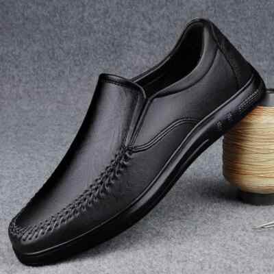 Soft Genuine Leather Men's Driving Shoes Outdoor Casual Comfortable Flat Shoes