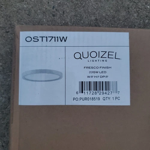 Quoizel OST1711W Outskirt Modern Super Flush Mount Ceiling LED Light 1" Fresco - Picture 3 of 3