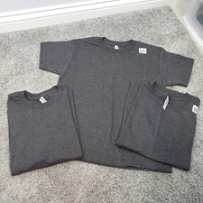 NEW Plain Gray T-Shirt Blanks Lot of 3 Alstyle Youth Size Small S Plain Tees /A9