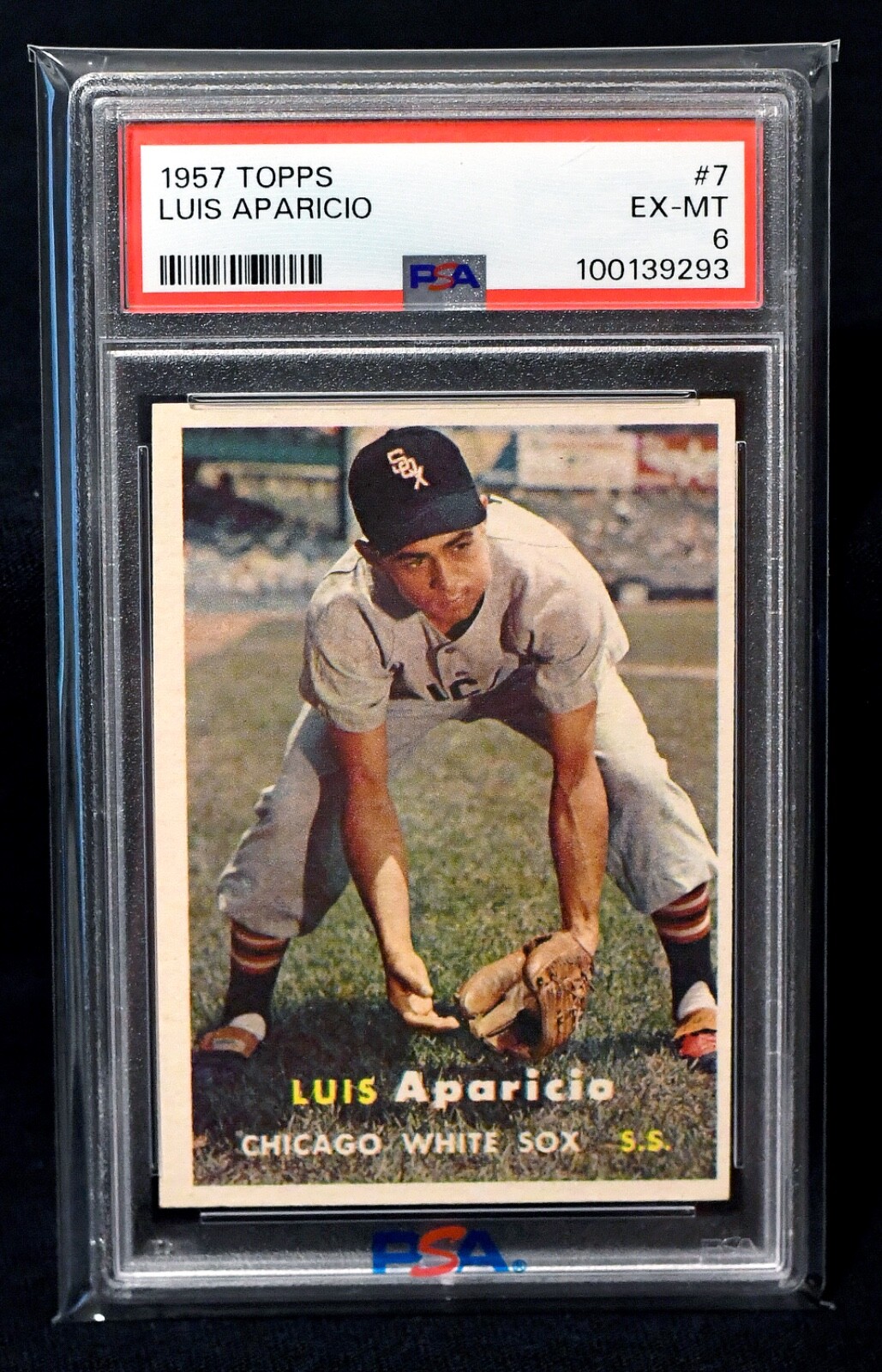 1957 Topps #7 Luis Aparicio (2nd Card) - 4th most DPs by SS - PSA 6