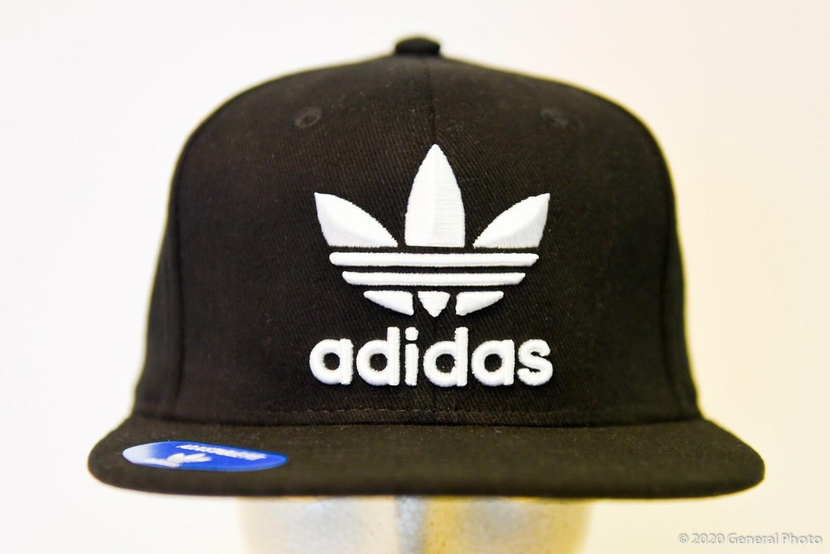Men's Adidas Originals Trefoil Flatbrim Black Hat Cap [C153