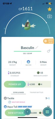  Pokemon Go #550 Basculin(Red-Striped) *Regional*Gifts and Friendship Included