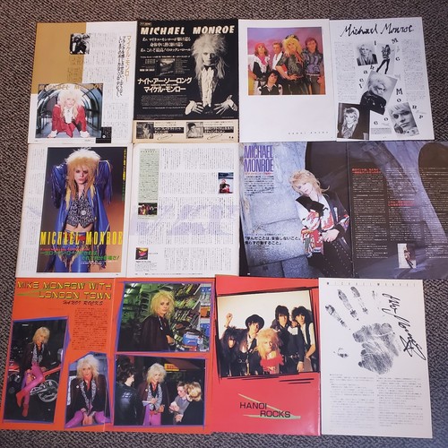 Michael Monroe 80's Japan Magazine Article Ad Poster Set Hanoi Rocks