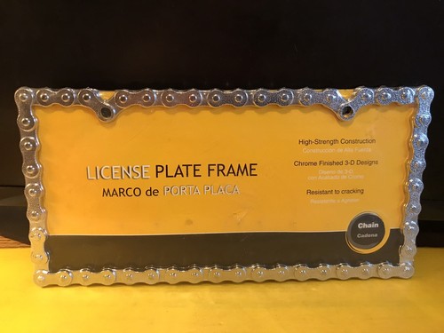 CHROME CHAIN LICENSE PLATE FRAME NEW IN 