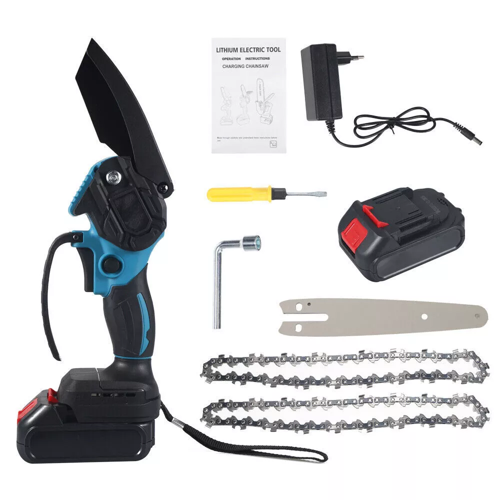 6 Mini Handheld Electric Chainsaw Cordless Chain Saw Wood Cutter Rechargeable