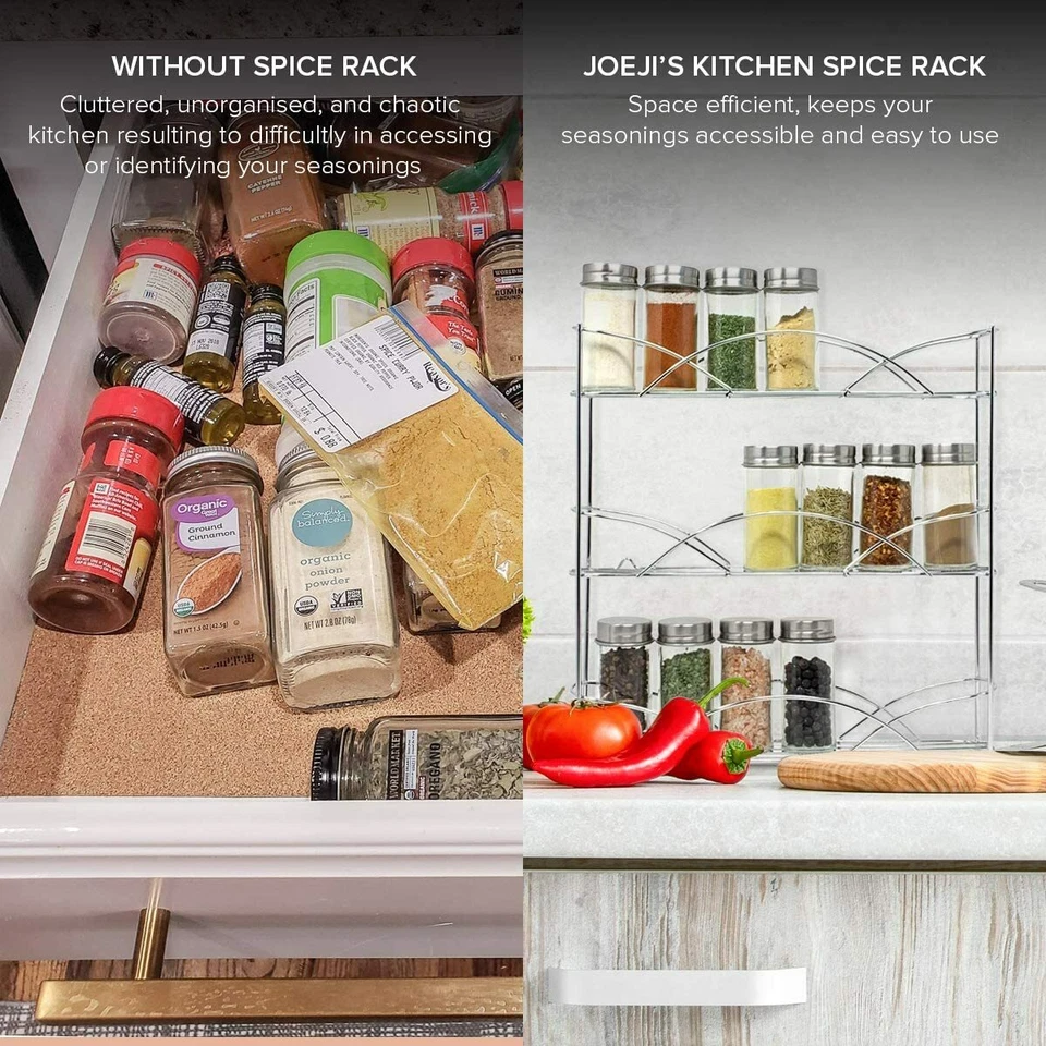 Supporto per Rack per Erbe a 3 Livelli Montato a Parete/Autoportante - D'argento - Immagine 4 di 4