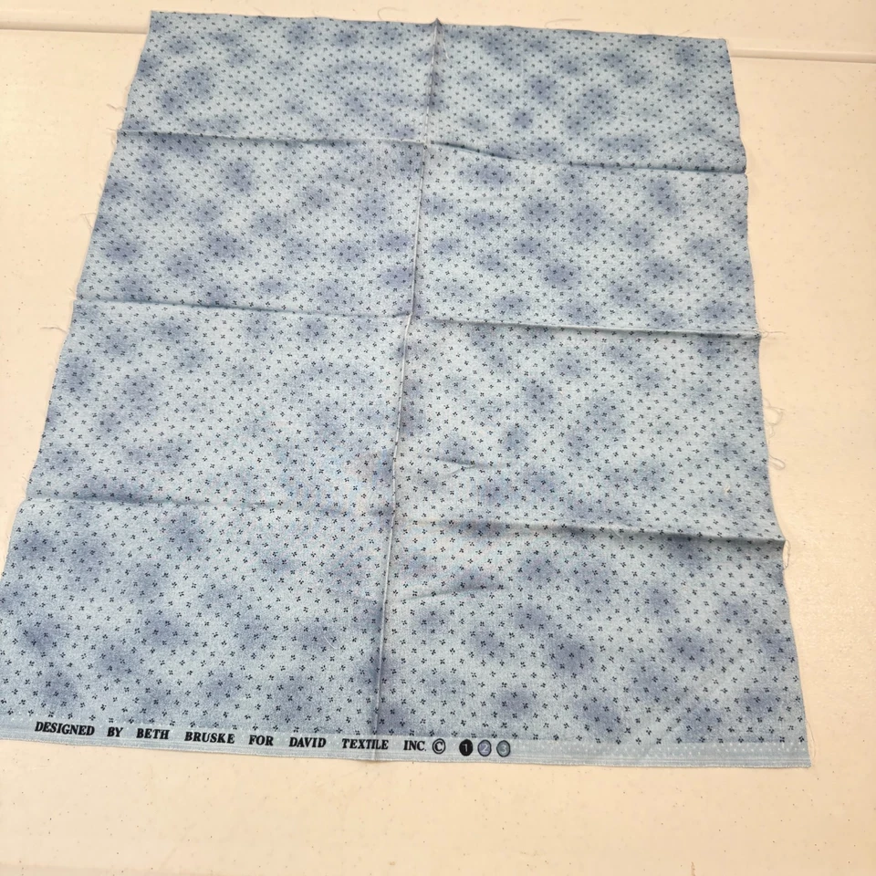 david textile fabric beth bruske quilting blue floral cotton 20x18 - Image 2 of 4