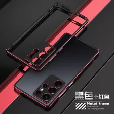 For Samsung S25 S24 S23 S22 Ultra + Metal Bumper Frame Case+Metal lens Film