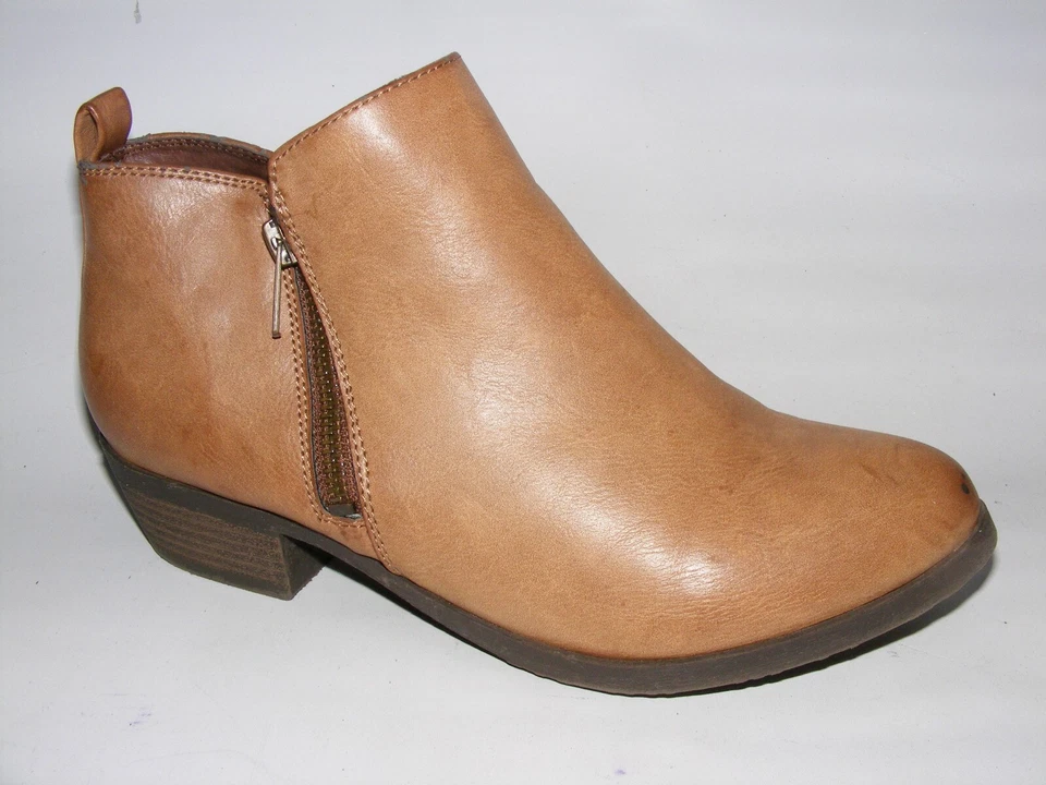 Jellypop Mujer Talla 9 M ERIKA Botines Cuero Marrón Botines Doble Cremallera Zapato Foto 3 de 4