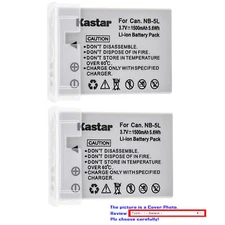 Kastar Battery Replacement Pack for Canon Original NB-5L 5L NB-5LH 5LH Battery
