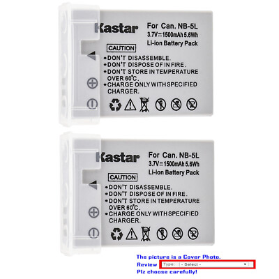 Kastar Battery Replacement Pack for Canon Original NB-5L 5L NB-5LH 5LH Battery