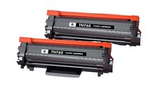 SET OF 2 TN760  TN730 Black Toner Cartridge High Yield for Brother Printers