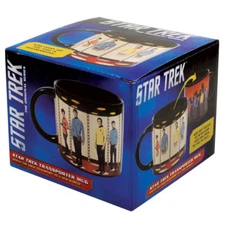 Star Trek Magic Transporter Black Ceramic 12 oz Two-Sided Mug, NEW UNUSED