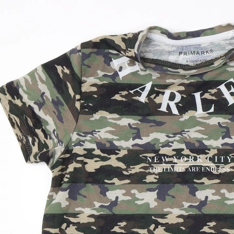 Primark Boys Green Camouflage Polyester blend T-Shirt Size 9-10 Years - Image 3 of 4