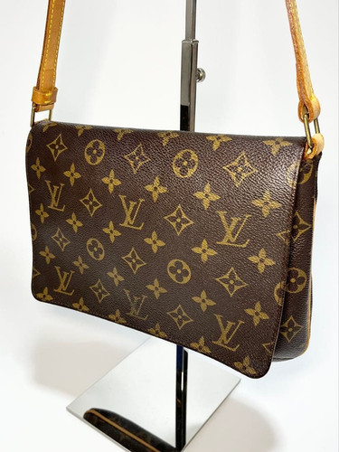 Louis Vuitton Monogram Musette Tango Shoulder Bag Brown Authentic Excellent F/S