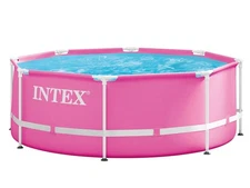 Intex 8FT X 30IN PINK Metal Frame Above Ground Swimming Pool