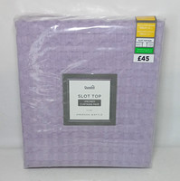 Dunelm Emerson Waffle Lilac Slot Top Unlined Light Filtering Curtains 168x138 cm