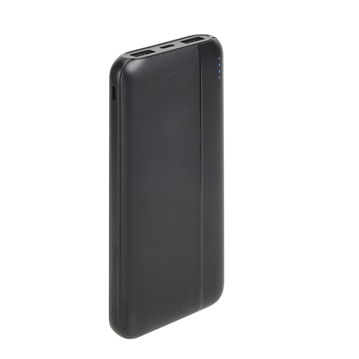 Batterie externe 10000mAh Power Delivery 10W noire compacte avec 3 ports USB