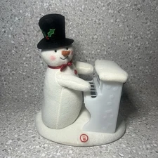 2023 Hallmark Singing Piano Playing Snowman Plush Sound Light Motion Tested Work