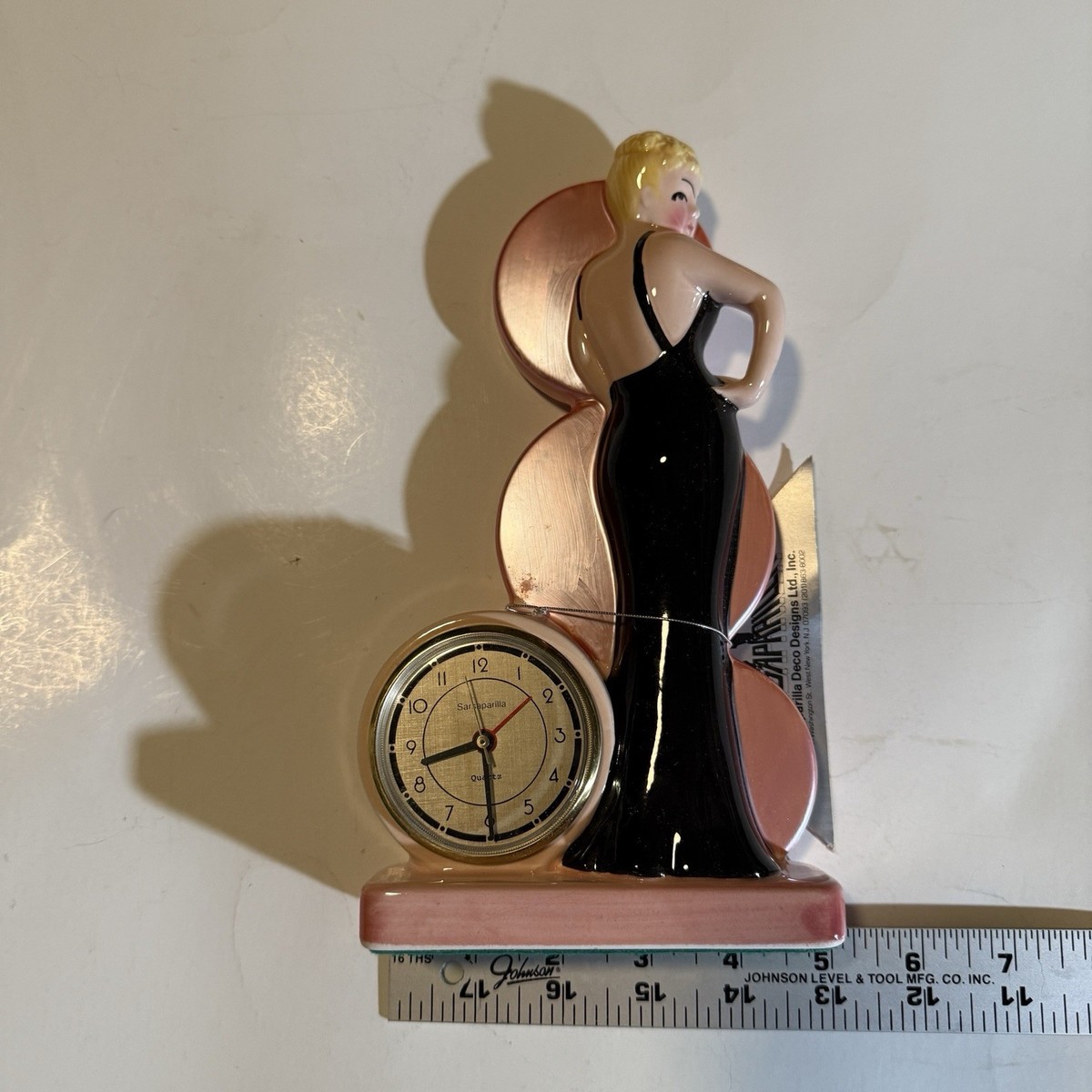 Sarsaparilla Clock Glamorous Lady #563 Made In Japan c1985 With