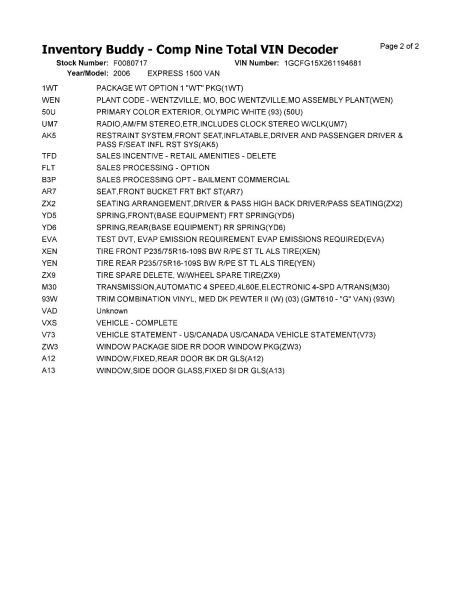 Driver Corner/Park Light Below Headlamps Fits 03-23 EXPRESS 2500 VAN 2944623 thumbnail 15