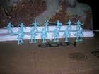MARX 54MM MINERS TRAPPERS COWBOYS 1990'S RECAST BLUE PLAYSET TOY SOLDIERS